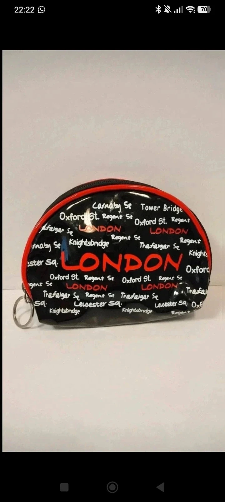 Carteira / estojo London preto vermelho com padrão de Londres com zíper 14x12 cm – photo 4